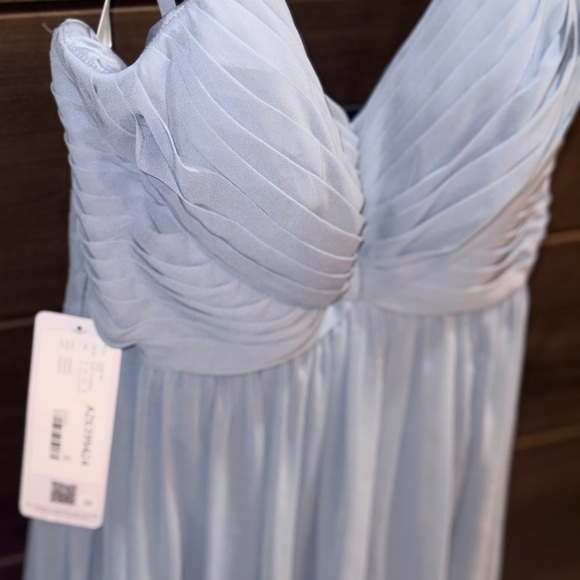 🎄⚡️ONE DAY SALE!!!! 
AZAZIE ALIA  Dusty Blue A-Line Pleated Chiffon Dress - Picture 6 of 11
